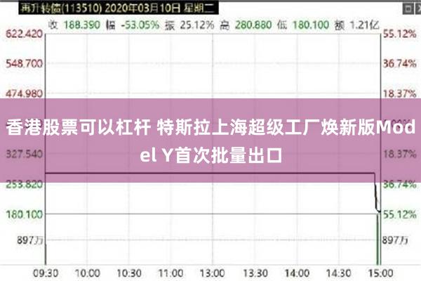 香港股票可以杠杆 特斯拉上海超级工厂焕新版Model Y首次批量出口