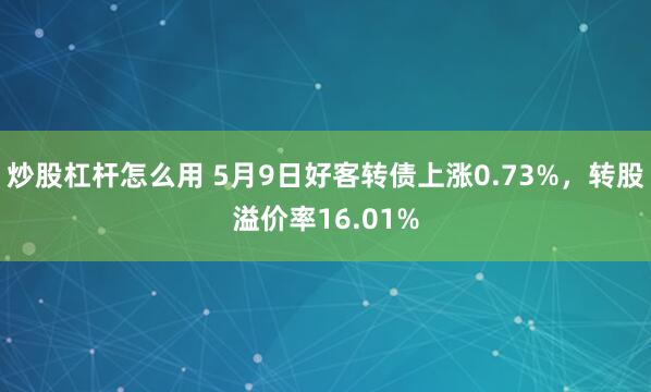 炒股杠杆怎么用 5月9日好客转债上涨0.73%，转股溢价率16.01%