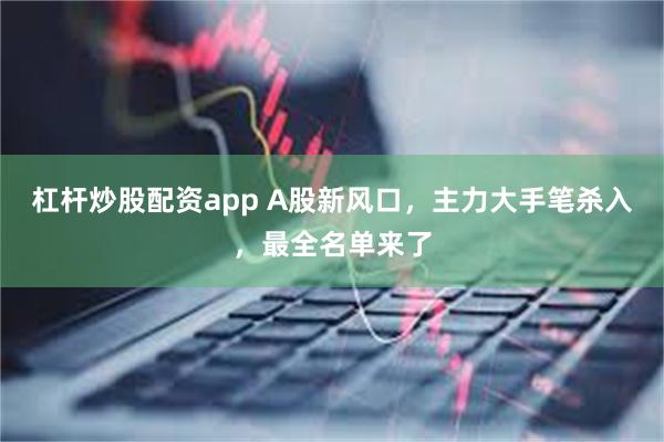 杠杆炒股配资app A股新风口，主力大手笔杀入，最全名单来了