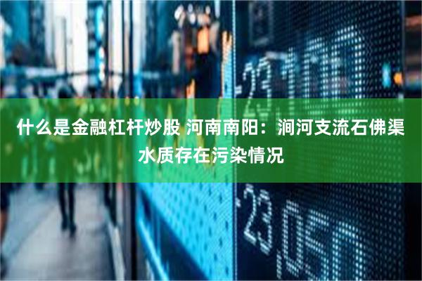 什么是金融杠杆炒股 河南南阳：涧河支流石佛渠水质存在污染情况
