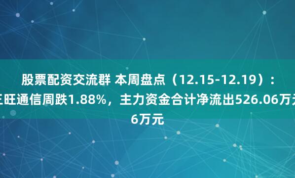 股票配资交流群 本周盘点（12.15-12.19）：三旺通信周跌1.88%，主力资金合计净流出526.06万元