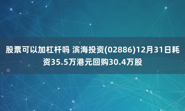 股票可以加杠杆吗 滨海投资(02886)12月31日耗资35.5万港元回购30.4万股